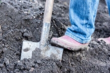 Gartenarbeit mit Spaten